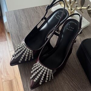Burgundy Embellished Heels